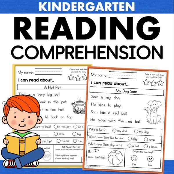 kindergarten reading comprehension worksheets